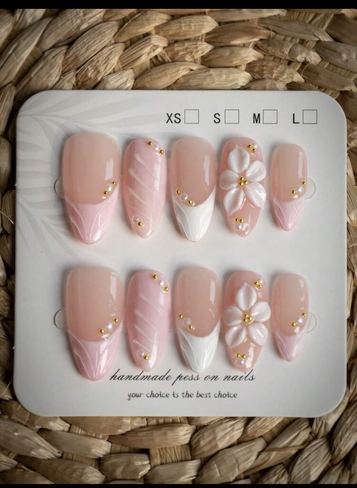 Nail Art Wedding - 10 pezzi di unghie finte a