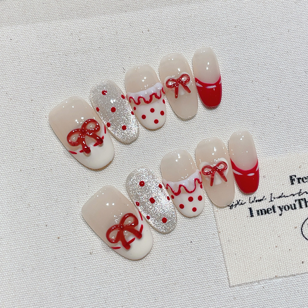 Nail Art Oval - Kit di 10 Unghie Finte Ovali