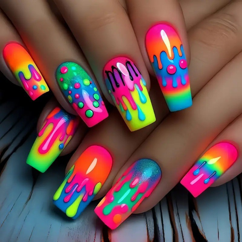 Press On Nail Set - 24 pz/set corto Medio Lungo unghie