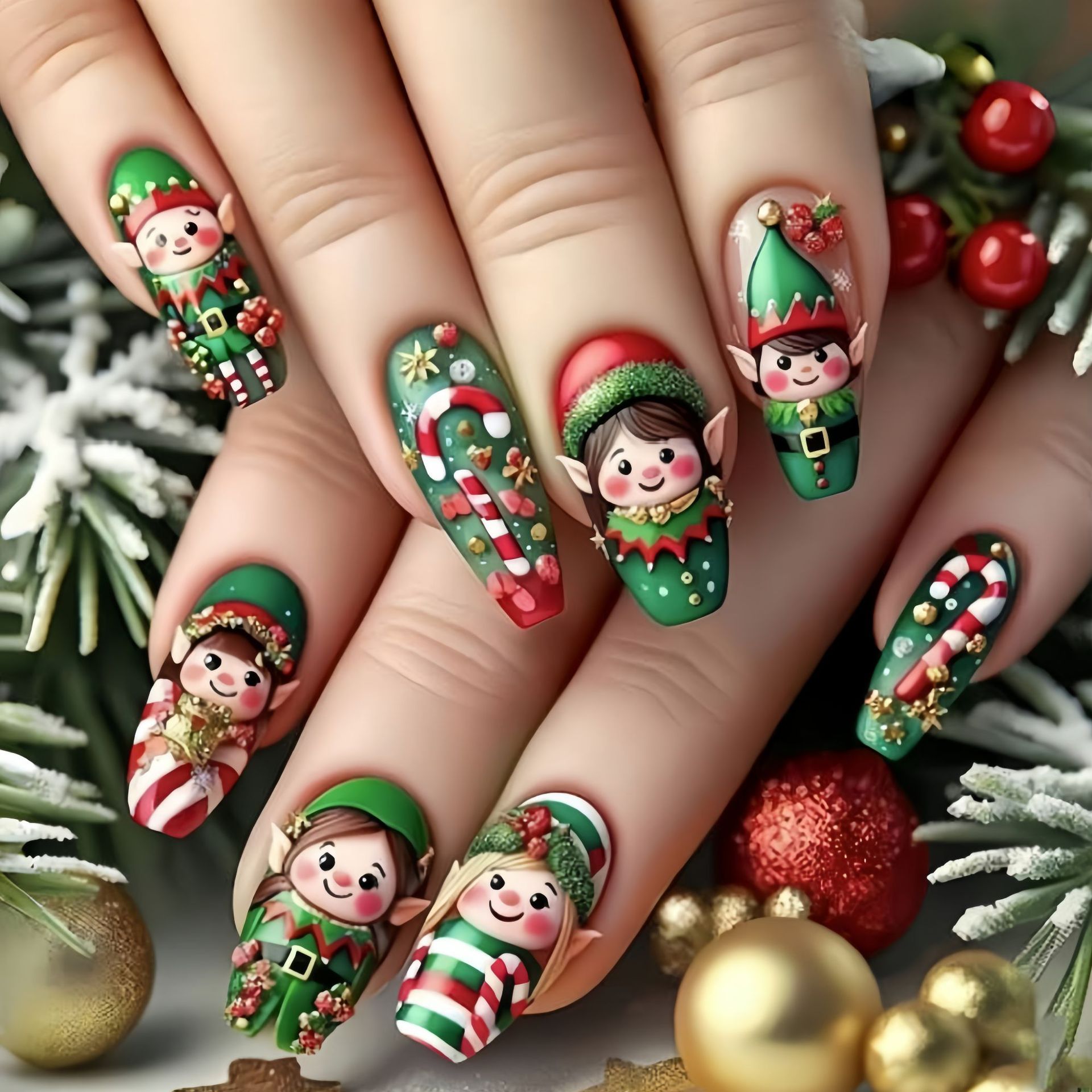 Press On Nail Set - Unghie finte medie per la festa