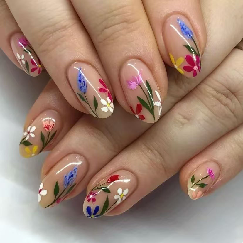 Nail Art Oval - 24 pezzi semplici punte per unghie