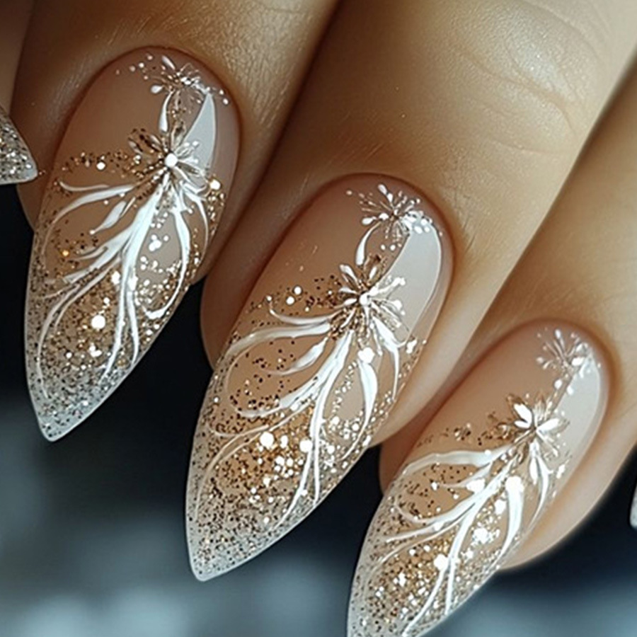 Press On Nail Set - 24 pz/set Breve Medio unghie finte