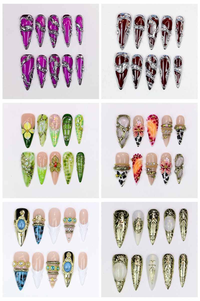 Nail Art Wedding - 10 Pezzi Unghie Finte Lunghe a