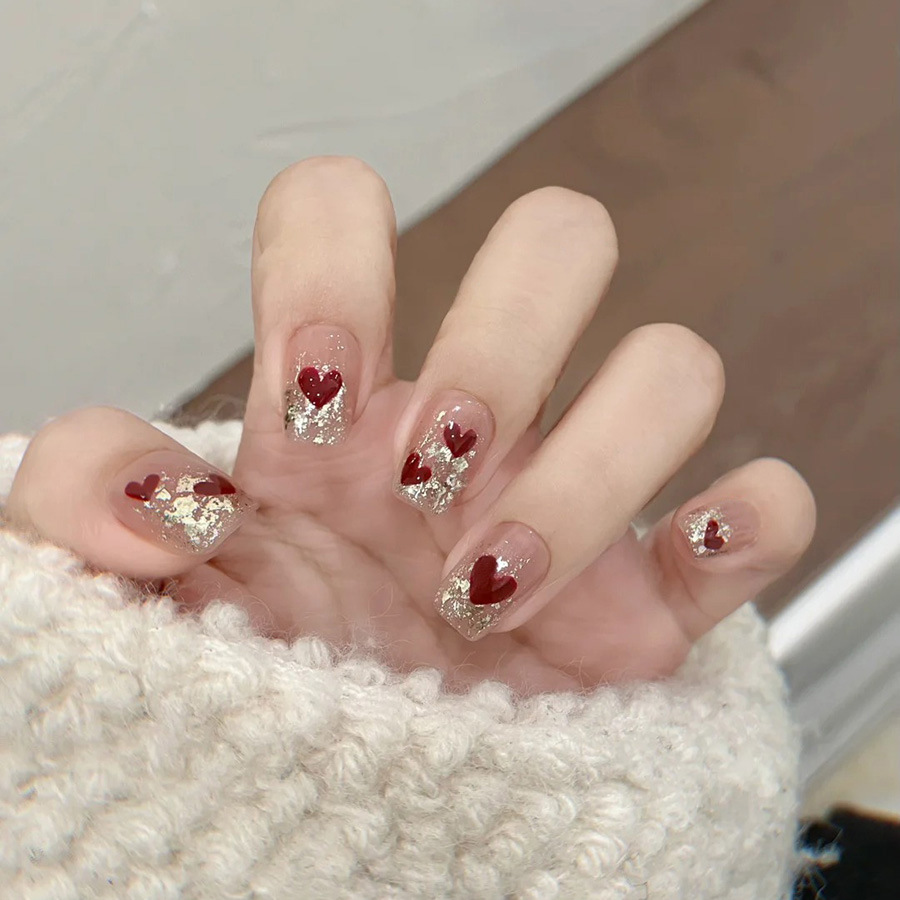 Press On Nail Set - 24 pezzi/set unghie finte quadrate corte