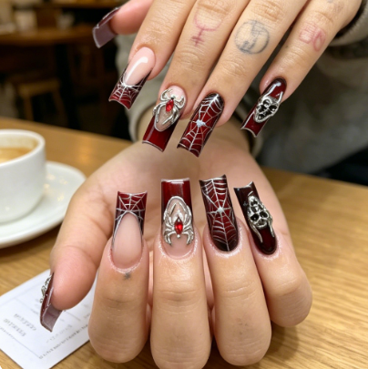 Press On Nail Set - Unghie Finte Lunghe a Coffin con