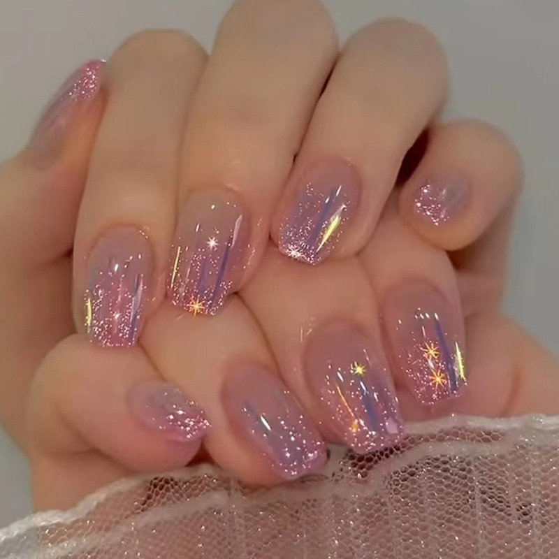 Press On Nail Set - Unghie finte corte per donne e