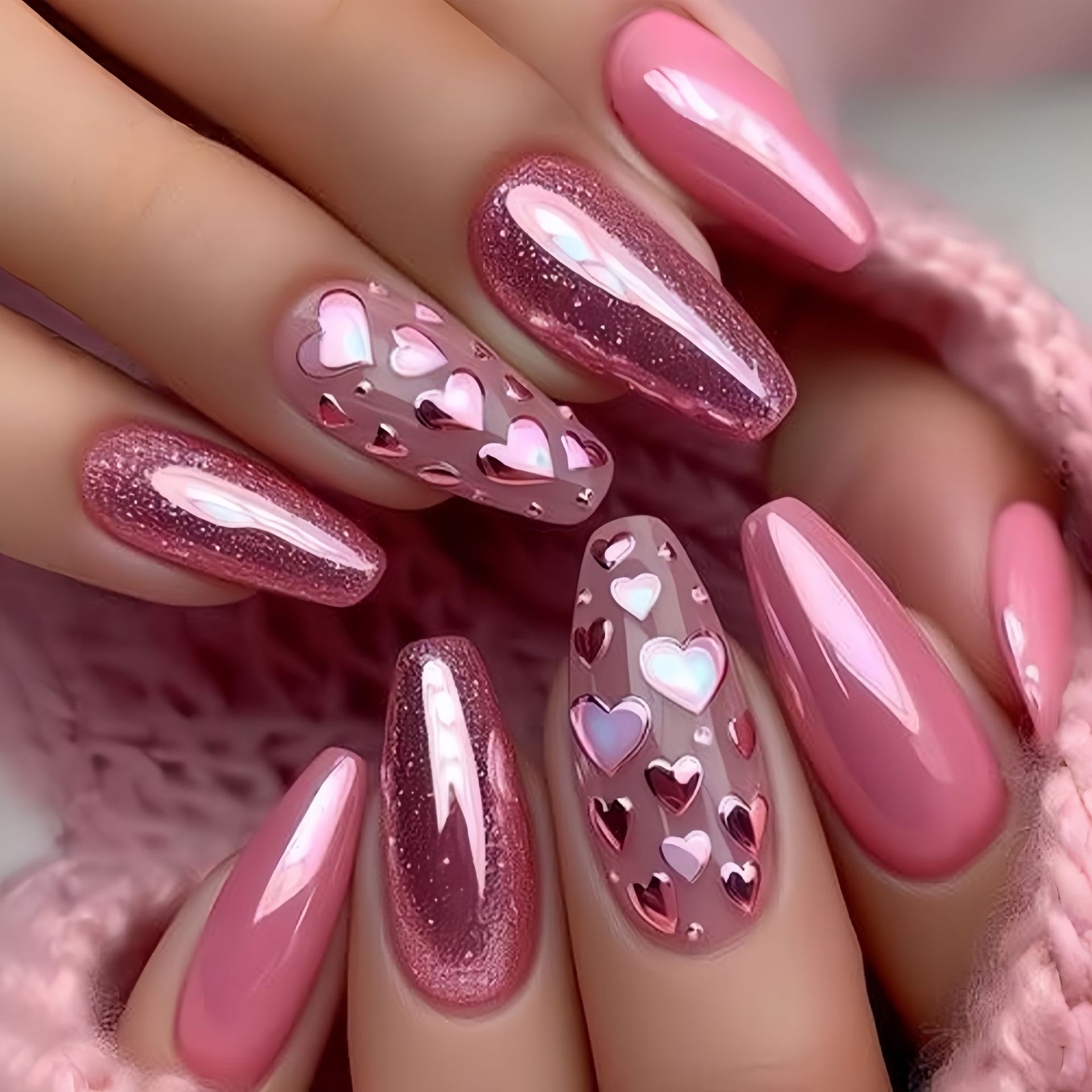 Nail Art Wedding - Unghie finte di media lunghezza, design