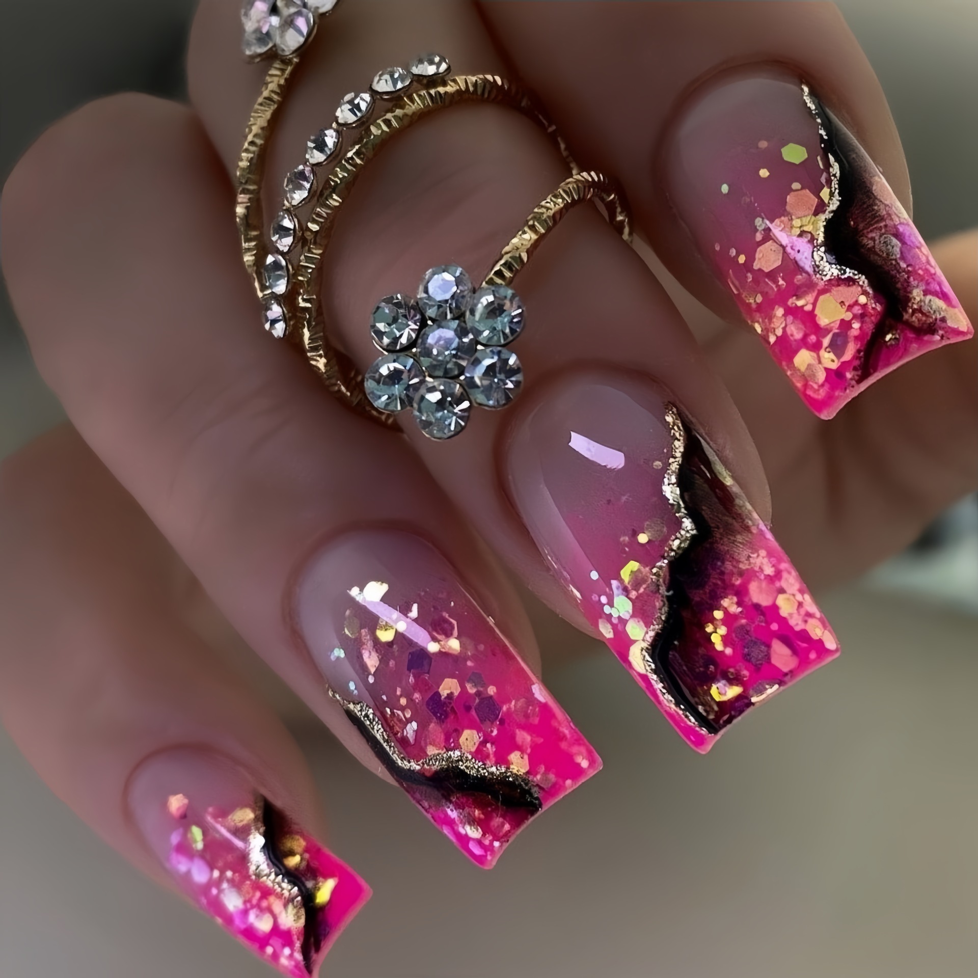 Press On Nail Set - Unghie finte di media lunghezza per
