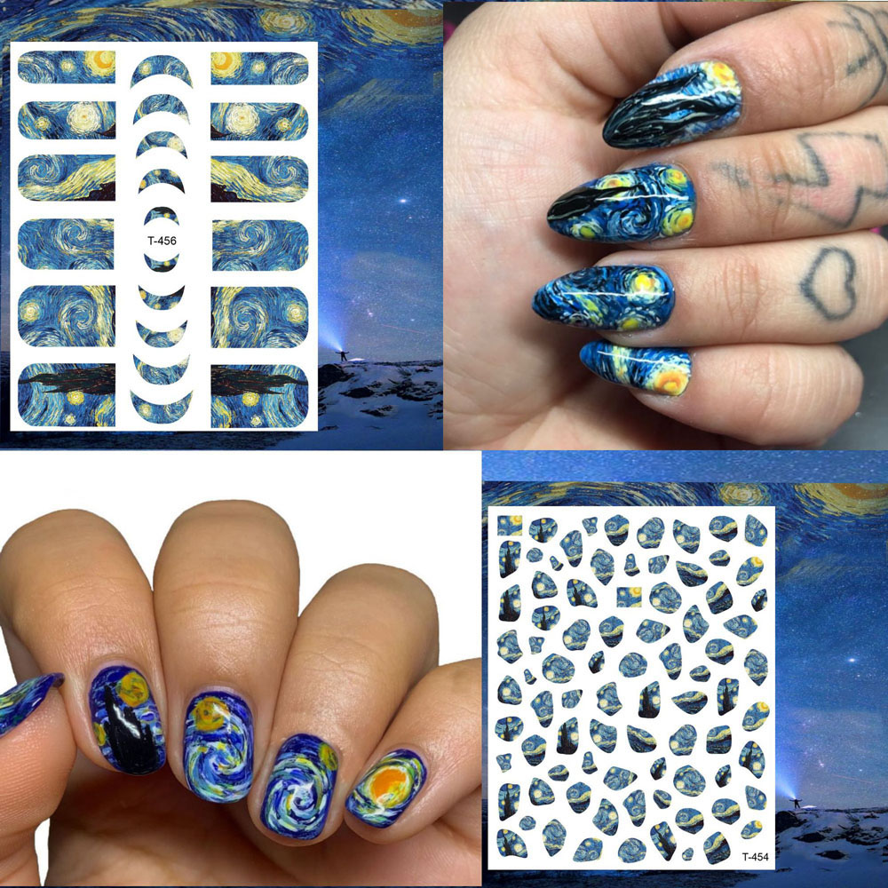 Nail Art Van Gogh - 1 pz Van Gogh notte romantico