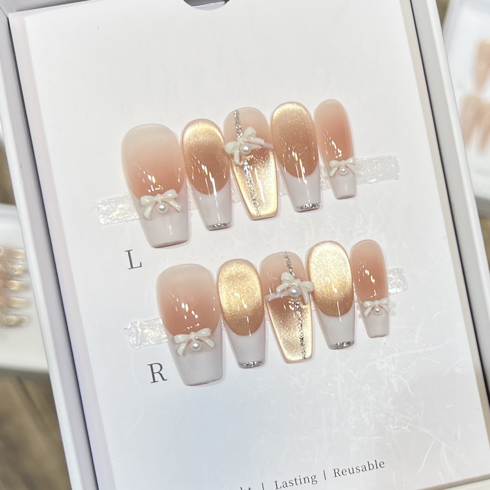 Nail Art Wedding - 10 pezzi da donna rosa stampa