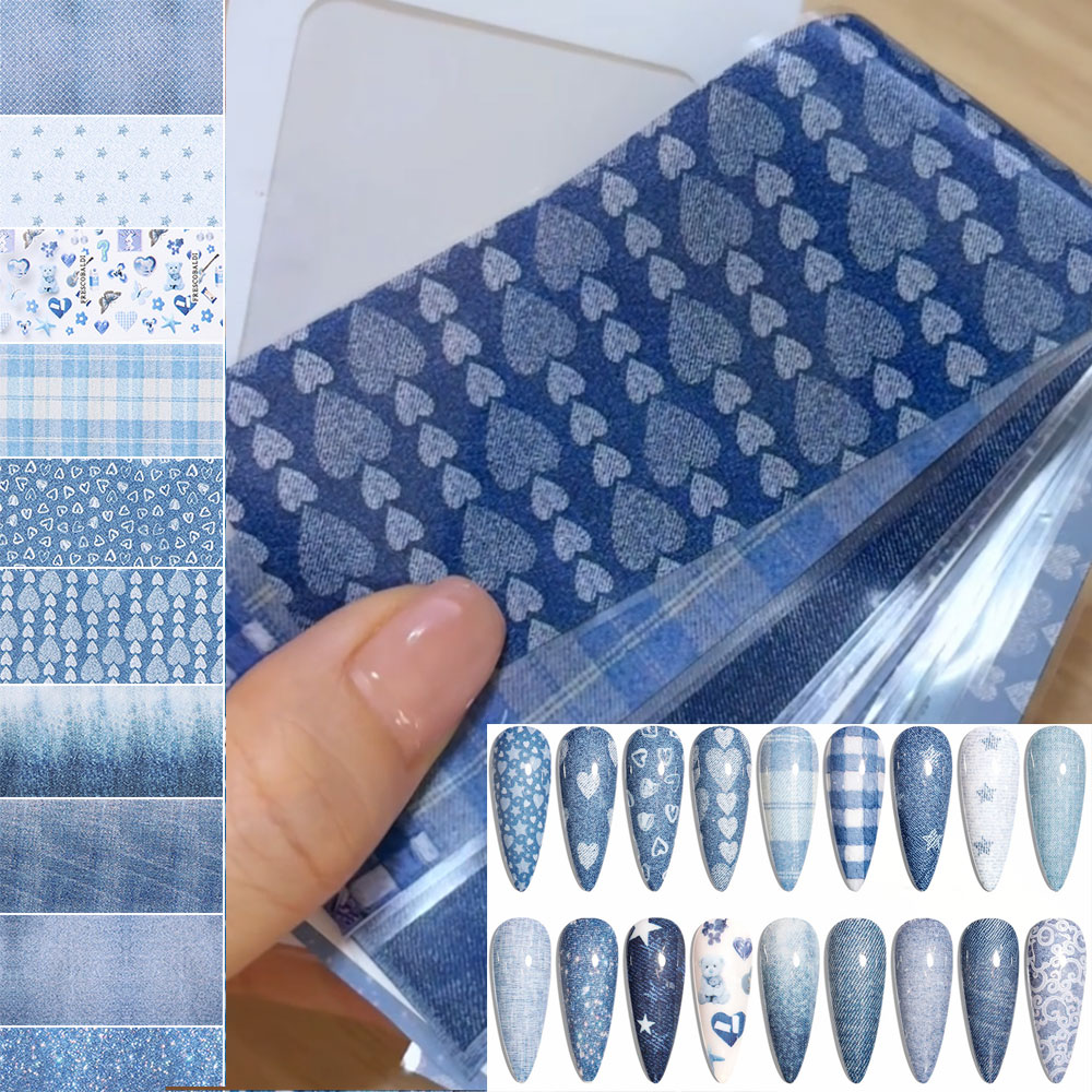 10 Pezzi Carta Transfer per Un - Nail Art Denim recensione e prezzo