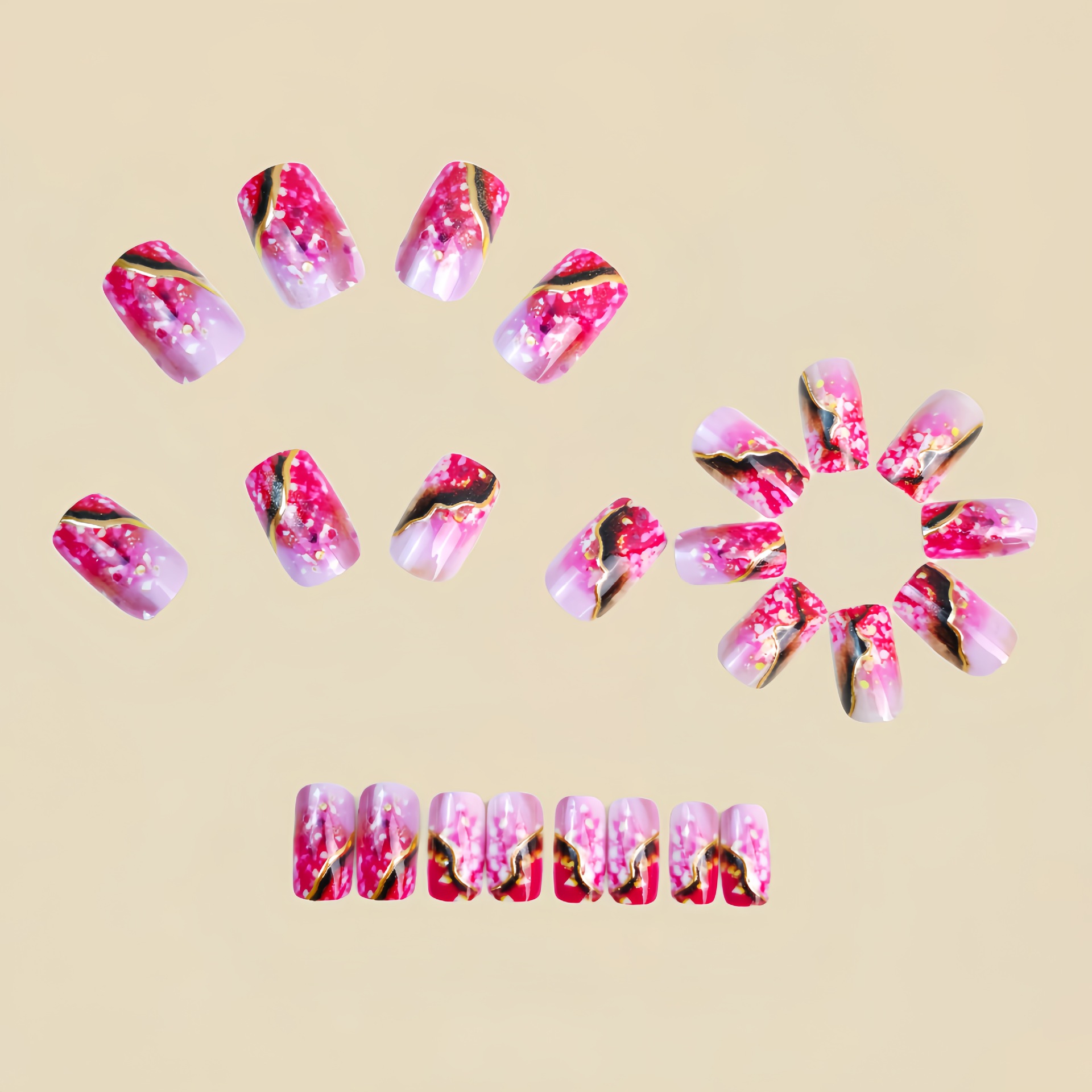 Unghie finte di media lunghezz - Press On Nail Set recensione e prezzo